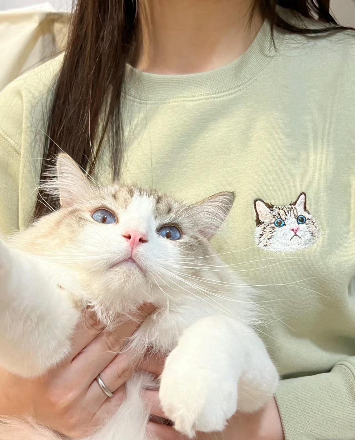 Sudadera con cuello redondo para mascotas bordada personalizada, regalos de amor para amantes de las mascotas