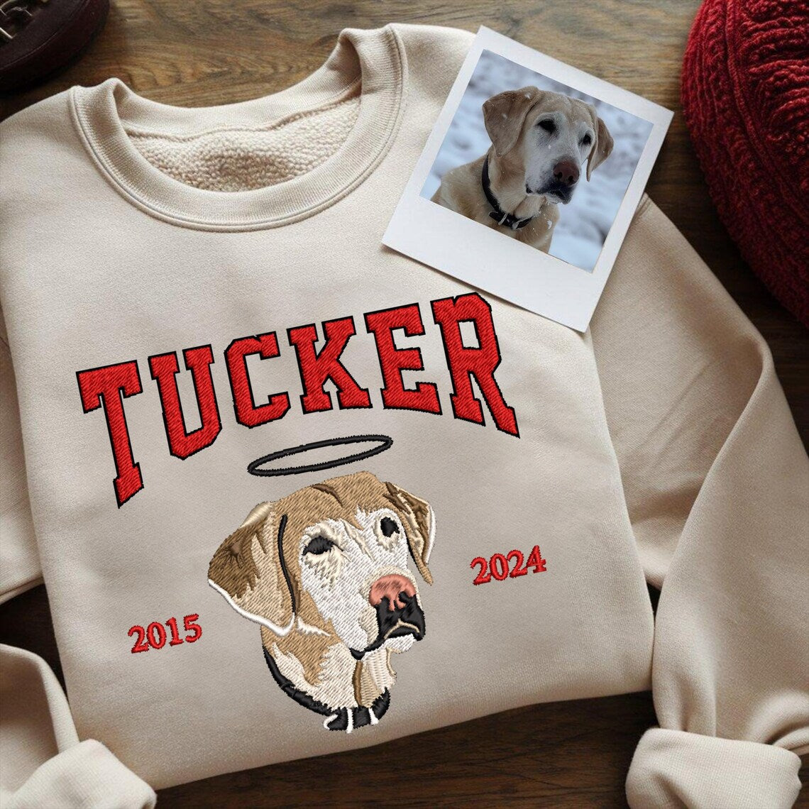 Custom Embroidered Dog Pet Face and Name Est Sweatshirt Hoodie for Pet Lovers