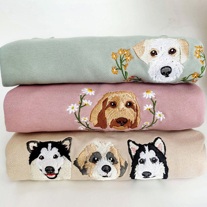 Sudadera con capucha y corona con retrato y nombre de mascota bordados, regalo de Navidad para amantes de las mascotas