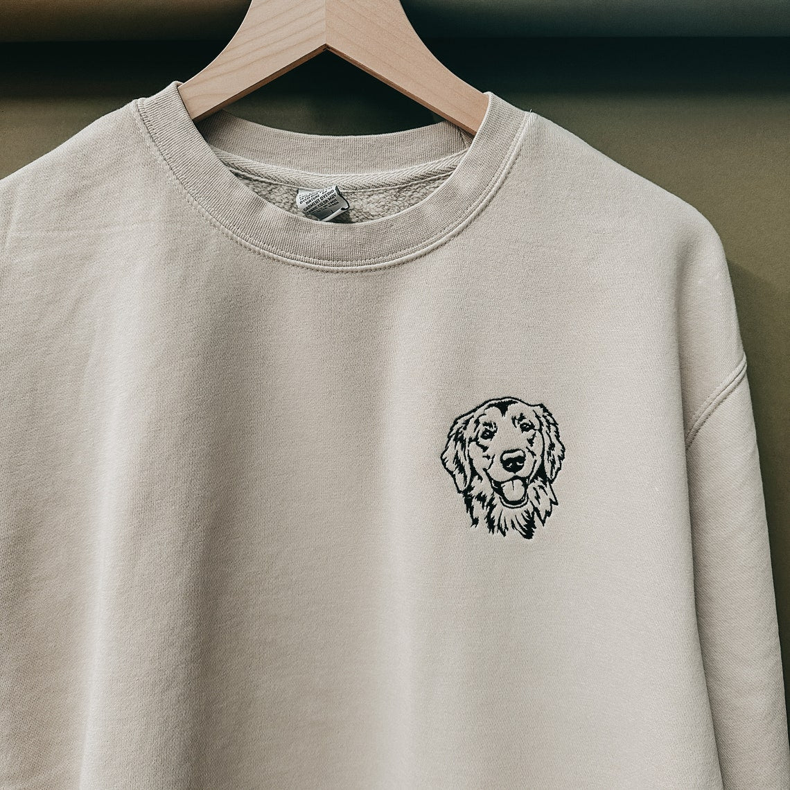 Embroidered Pet Dog Cat Face and Pet Name on Sleeve Sweatshirt Hoodie Gift for Pet Lovers