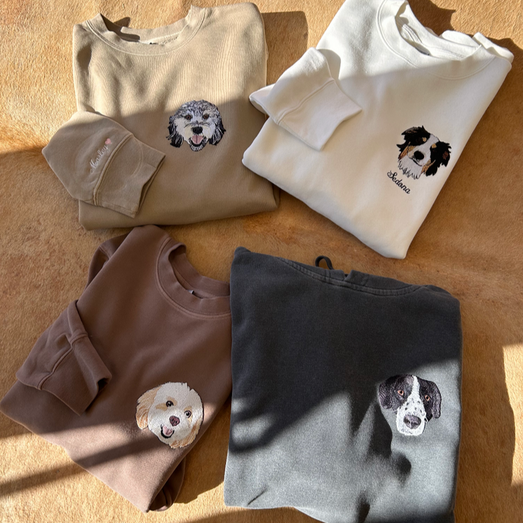 Sudadera personalizada con el nombre y la cara de tu mascota bordada para amantes de las mascotas