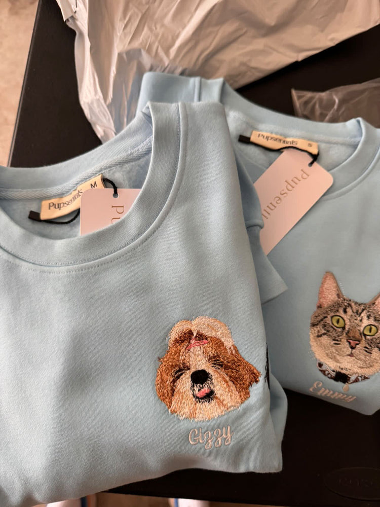 Sudadera personalizada con el nombre y la cara de tu mascota bordada para amantes de las mascotas