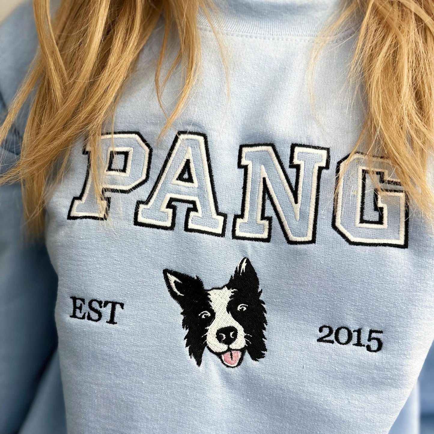 Personalized Embroidered Pet Face and Name Est Sweatshirt for Pet Lovers