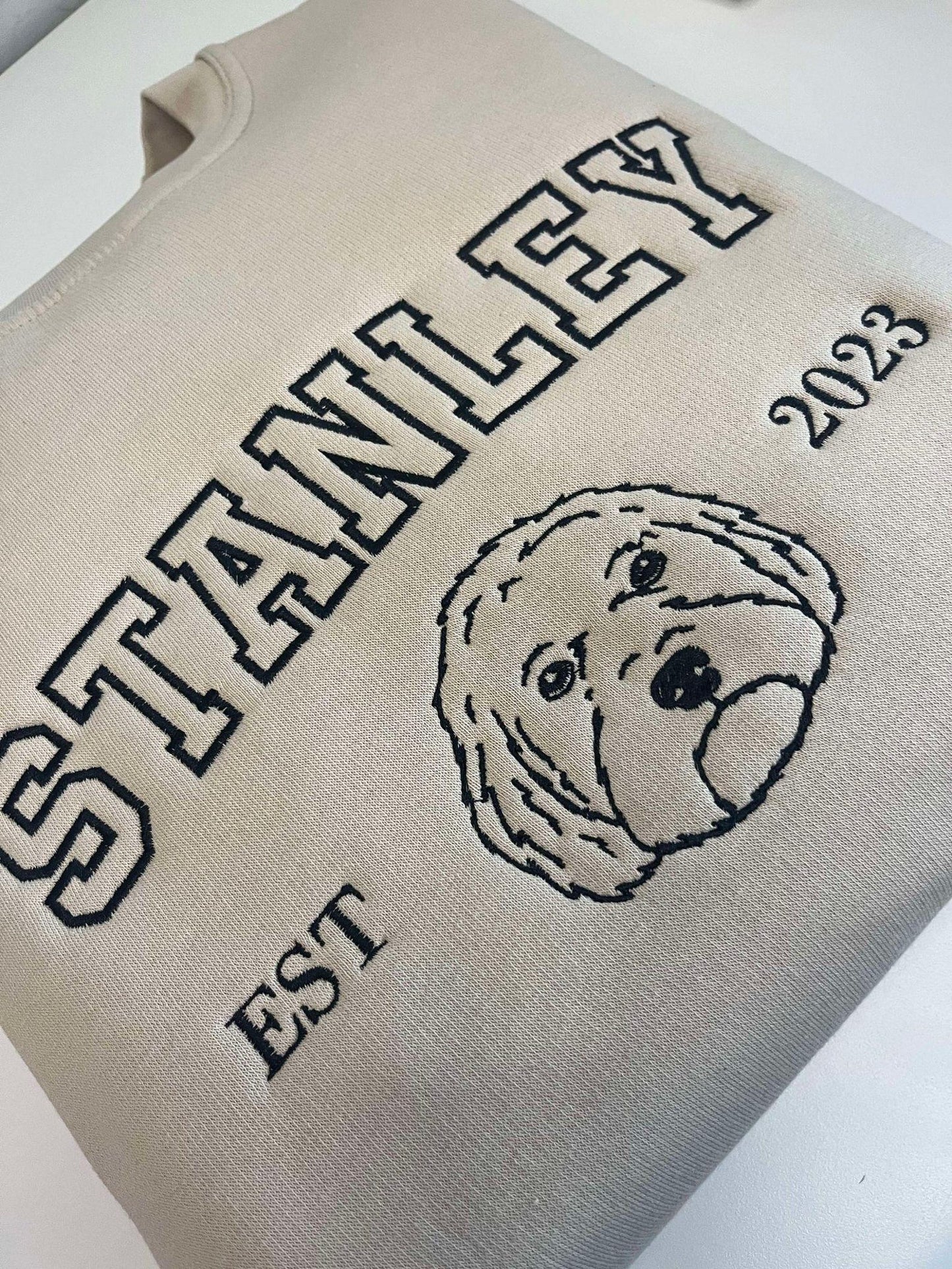Personalized Embroidered Pet Face and Name Est Sweatshirt for Pet Lovers