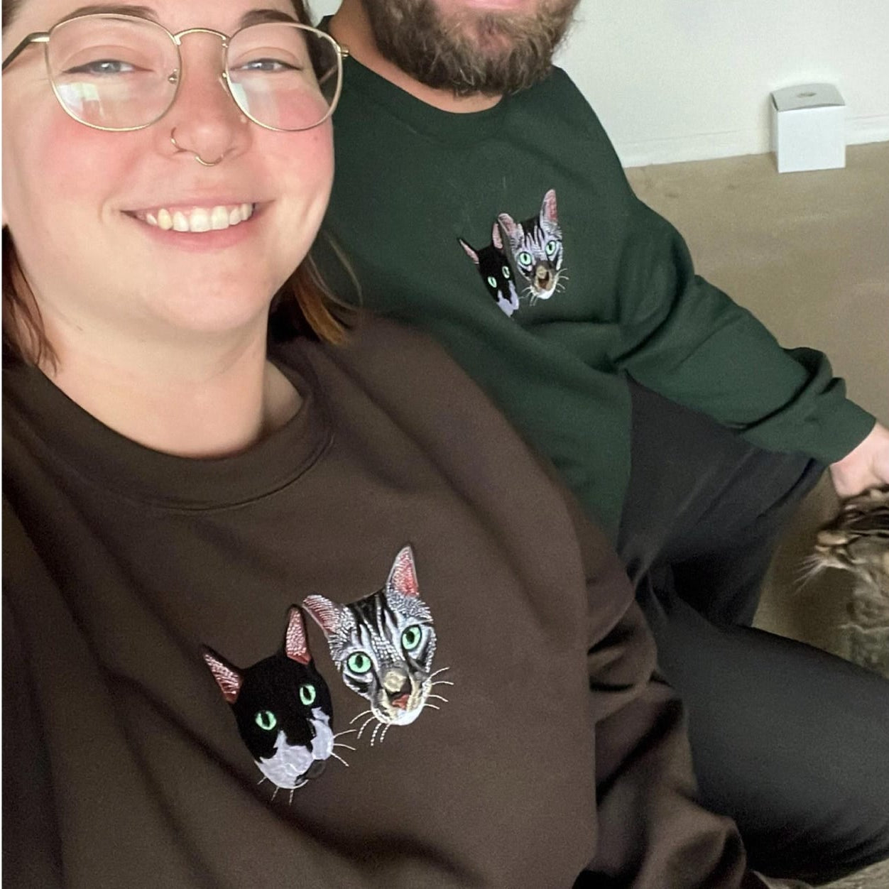 Sudadera personalizada con el nombre y la cara de tu mascota bordada para amantes de las mascotas
