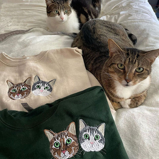 Sudadera con cuello redondo para mascotas bordada personalizada, regalos de amor para amantes de las mascotas