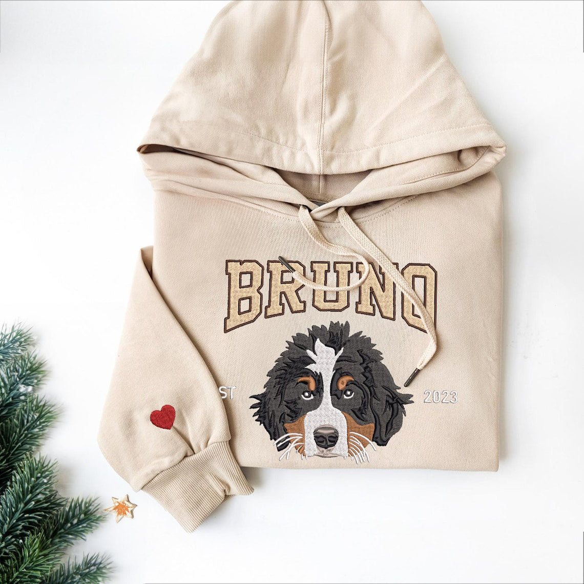 Pet Embroidered Sweatshirt, Embroidered Dog Hoodie, Custom Dog Face Embroidered Sweatshirt From Photo Gift For Dog Mom Pet Lovers