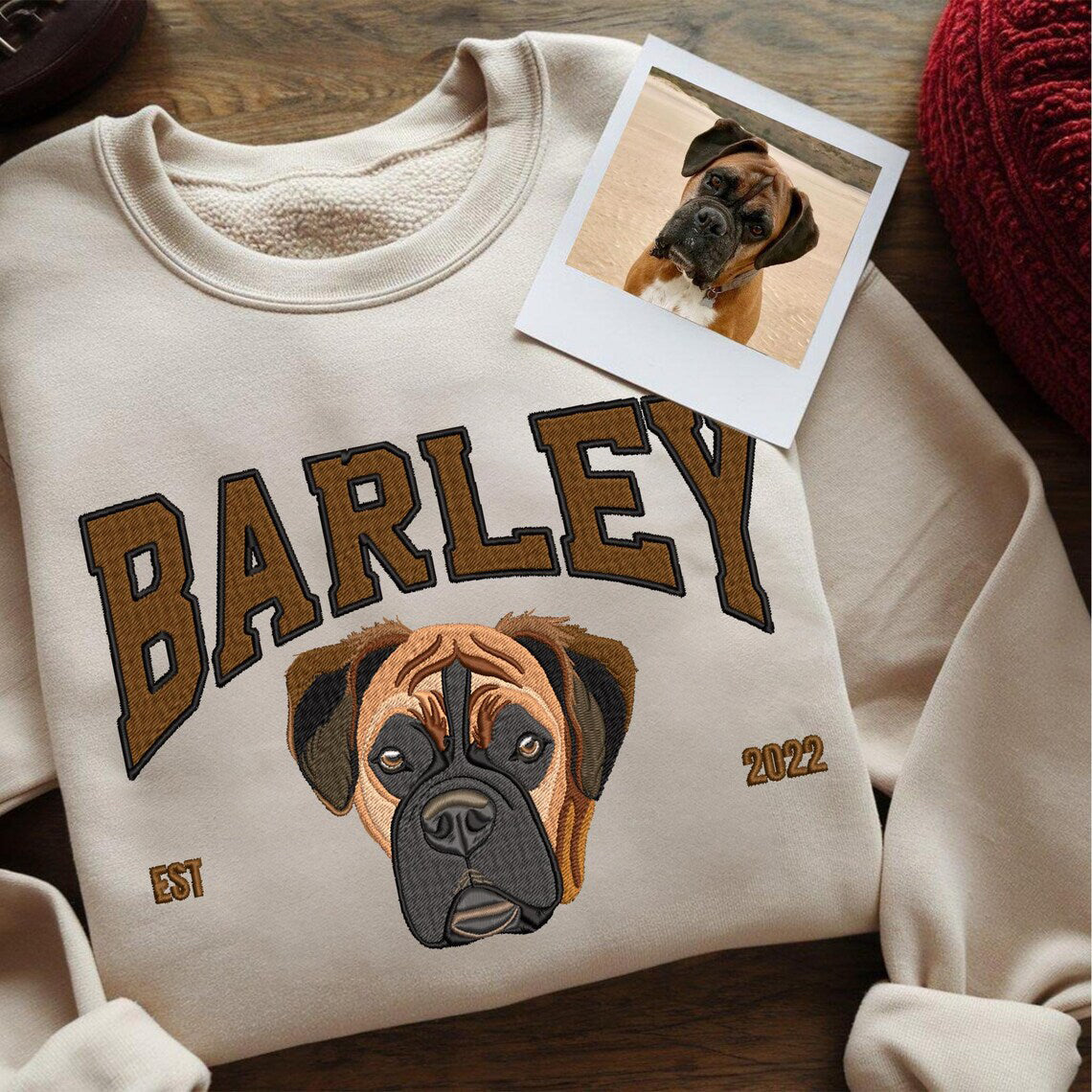 Pet Embroidered Sweatshirt, Embroidered Dog Hoodie, Custom Dog Face Embroidered Sweatshirt From Photo Gift For Dog Mom Pet Lovers