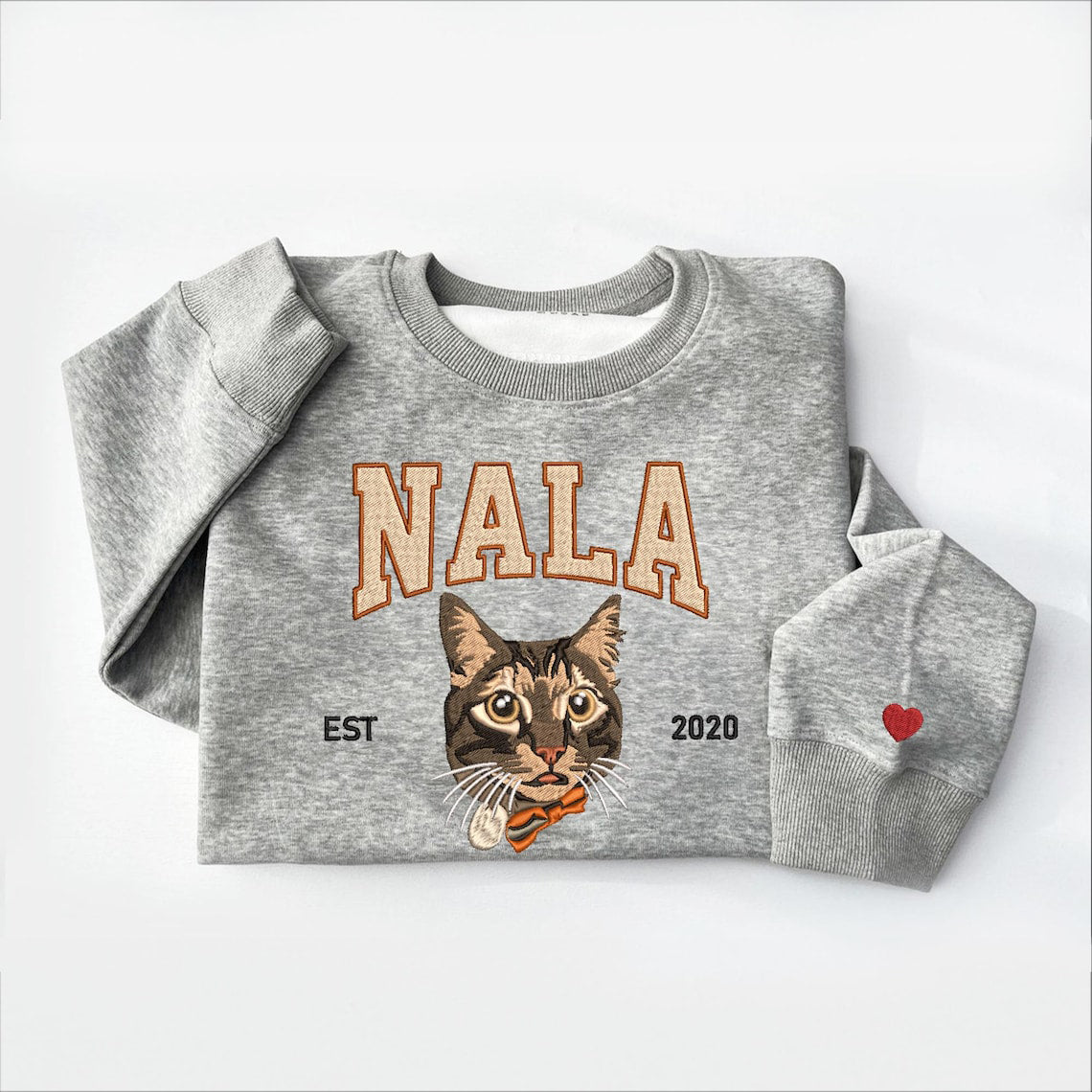 Cara de mascota bordada personalizada y nombre de mascota sudadera retrato de perro bordado cuello redondo regalo amante de las mascotas