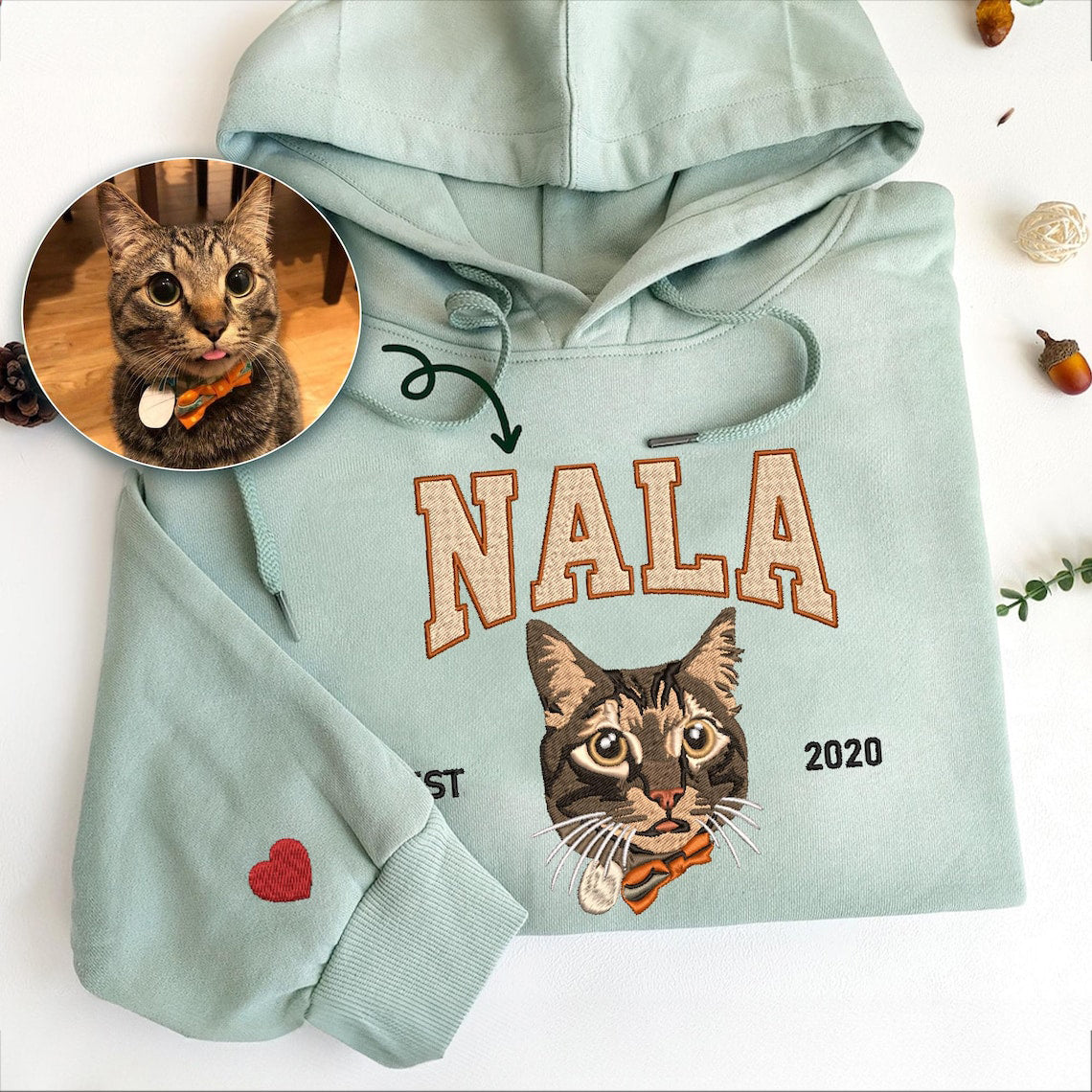 Cara de mascota bordada personalizada y nombre de mascota sudadera retrato de perro bordado cuello redondo regalo amante de las mascotas