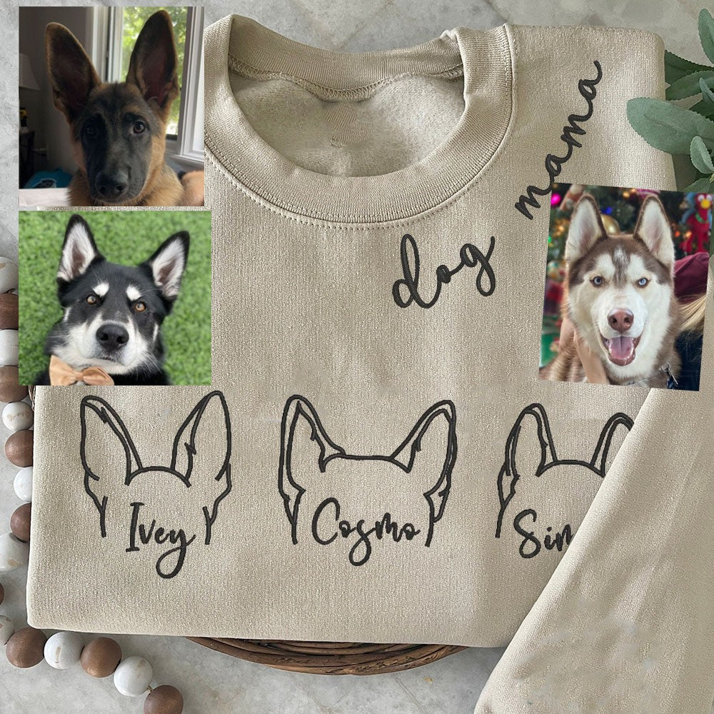 Personalisiertes Hundemama-Sweatshirt mit Kosenamen auf dem Ärmel, Geschenk für Tierliebhaber