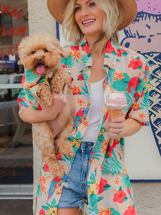 Matching Dog and Owner Island Time Hawaiian Shirts – Cute Summer Vacation Outfits for Dog Lovers