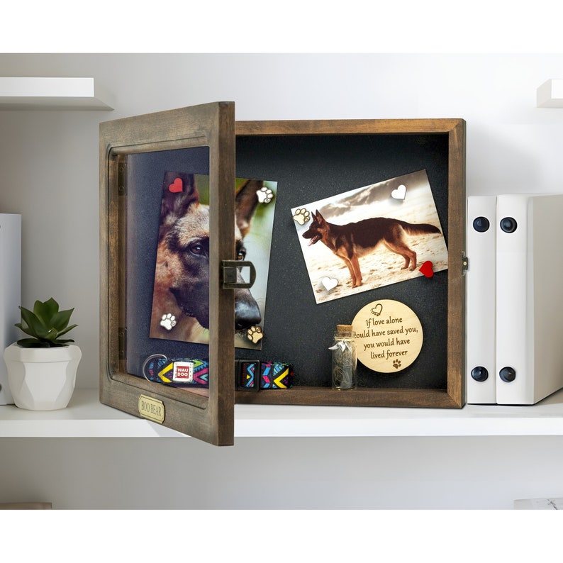 Personalized Pet Memorial Shadow Box Pet Keepsake Frame Gift for Dog Cat Lovers