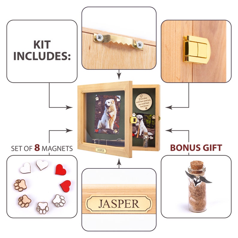 Personalized Pet Memorial Shadow Box Pet Keepsake Frame Gift for Dog Cat Lovers