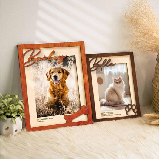 personalized Pet Memorial Picture Frame Pet Lover Photo Gift Dog Keepsake Sign with Name Dog Cat Loss Gift