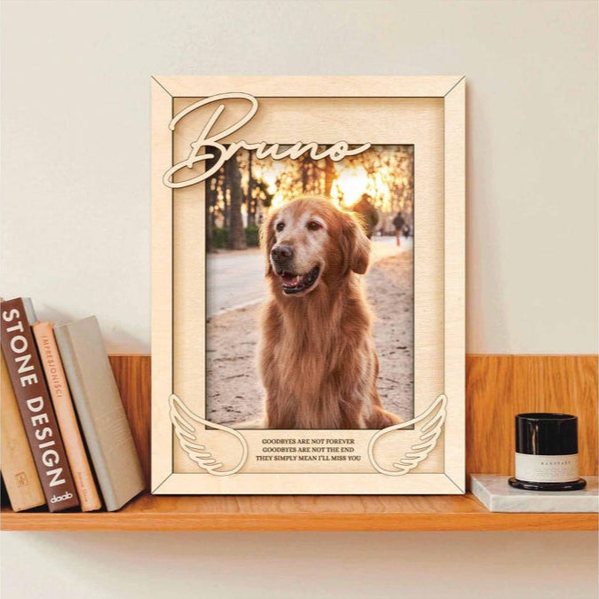 personalized Pet Memorial Picture Frame Pet Lover Photo Gift Dog Keepsake Sign with Name Dog Cat Loss Gift