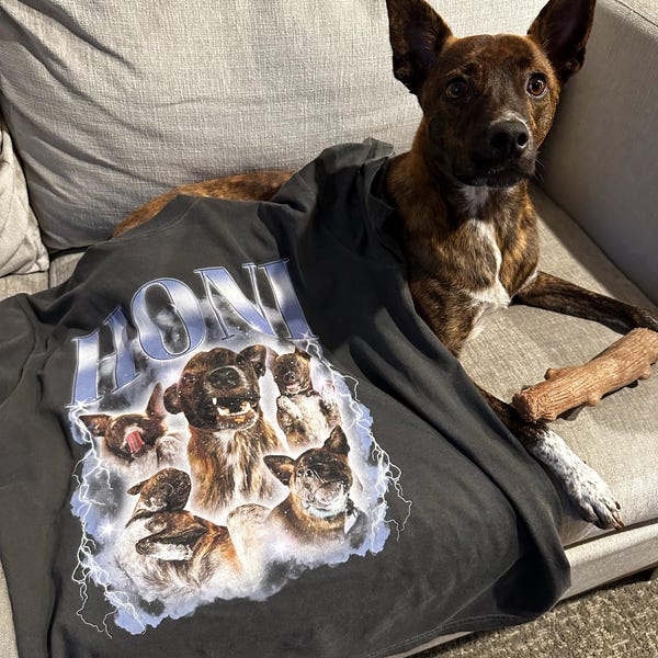 Custom Bootleg Pet Photo Vintage T-Shirt – Personalized Gift for Dog & Cat Lovers
