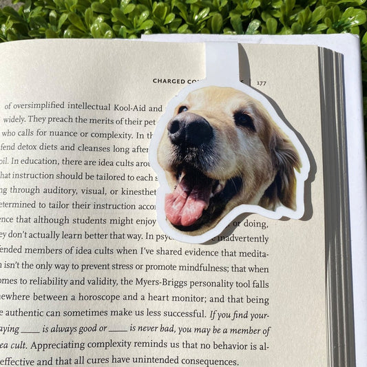 Custom Pet Portrait Magnetic Bookmark – Personalized Back To School Gift for Dog & Cat Lovers