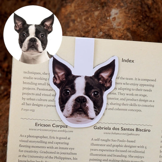 Custom Pet Portrait Magnetic Bookmark – Personalized Back To School Gift for Dog & Cat Lovers