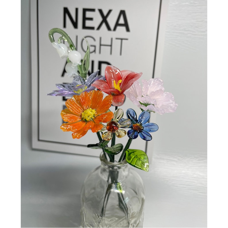 Personalized Glass Birth Month Flower Unique Gifts for Mom Grandma Mother's Day Christmas Gift Ideas