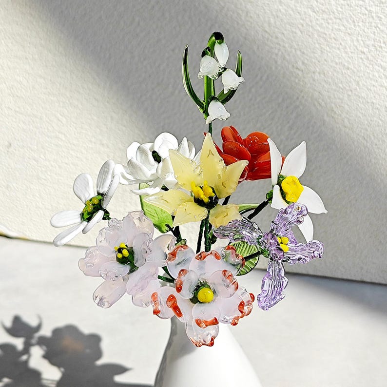 Personalized Glass Birth Month Flower Unique Gifts for Mom Grandma Mother's Day Christmas Gift Ideas