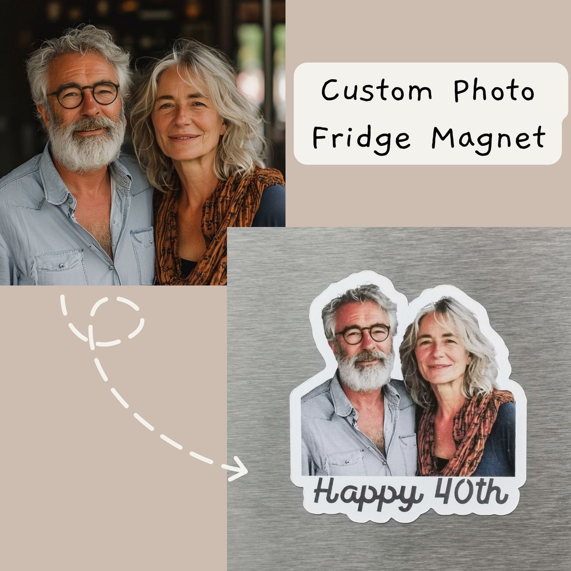 Personalized Pet Photo Fridge Magnet | Custom Dog & Cat Portrait Gift for Home Decor