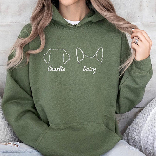 Sudadera personalizada con bordado de cara y nombre de mascota, foto de perro y gato, regalo para amantes de las mascotas