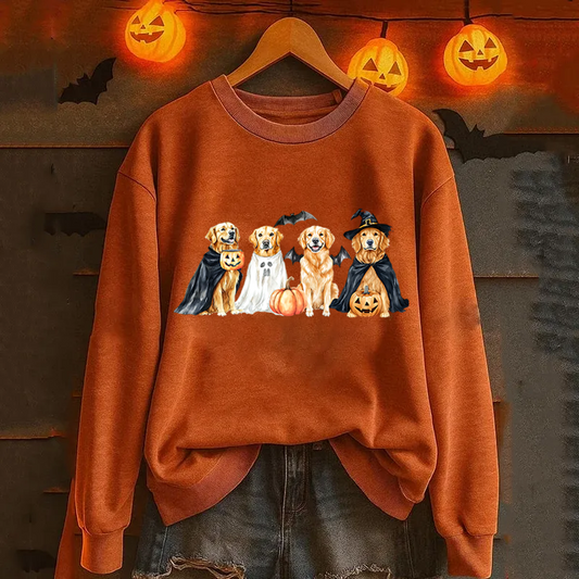 Sweat-shirt Golden Retriever d'Halloween, sweat à capuche saison effrayante, cadeau unique pour les amoureux des animaux