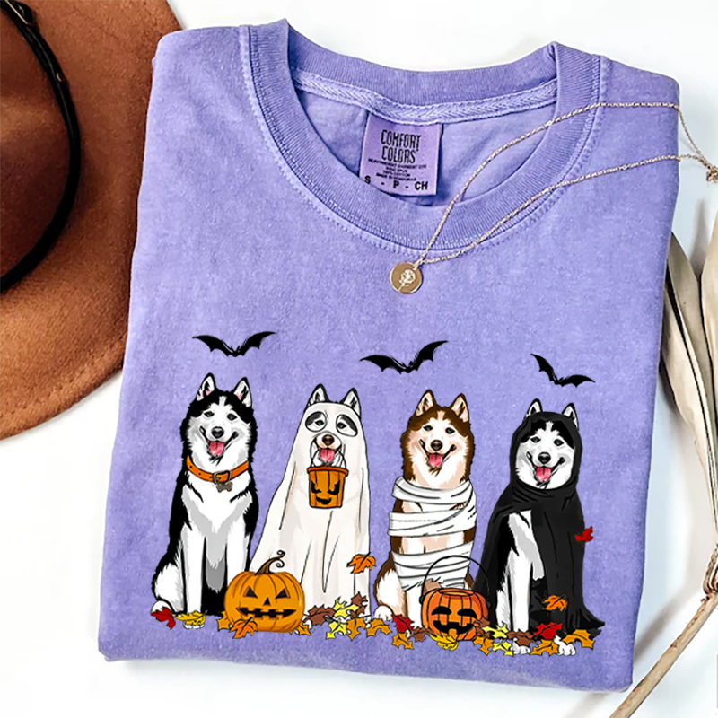 Sweat à capuche Halloween Husky Ghost Dogs, cadeau unique pour les amoureux des animaux