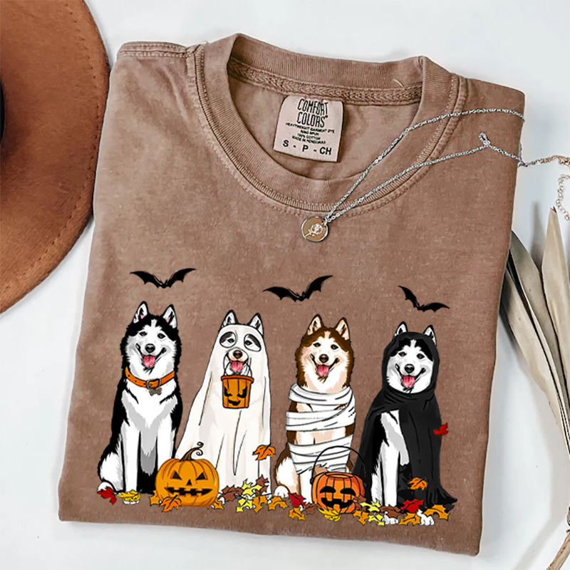 Sweat à capuche Halloween Husky Ghost Dogs, cadeau unique pour les amoureux des animaux