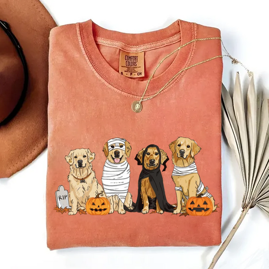 Sweat-shirt Golden Retriever d'Halloween, sweat à capuche saison effrayante, cadeau unique pour les amoureux des animaux