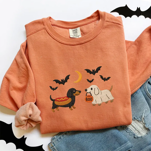 Sweat-shirt teckel Halloween, sweat à capuche saison effrayante, cadeau unique pour les amoureux des animaux