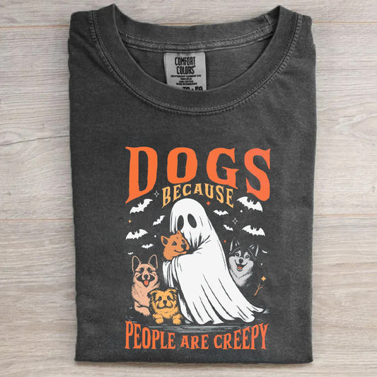 Sweat-shirt d'Halloween « Chiens parce que les gens sont effrayants » Sweat à capuche saison effrayante Cadeau d'Halloween pour les amoureux des animaux