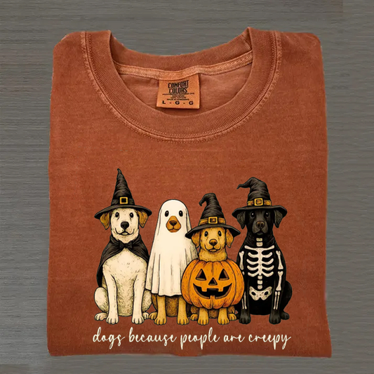 Sweat-shirt d'Halloween « Chiens parce que les gens sont effrayants » Sweat à capuche saison effrayante Cadeau d'Halloween pour les amoureux des animaux