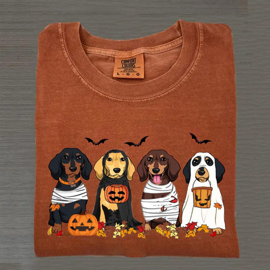 Sweat-shirt d'Halloween avec motif de teckel fantôme, sweat à capuche effrayant, cadeau d'Halloween pour les amoureux des animaux