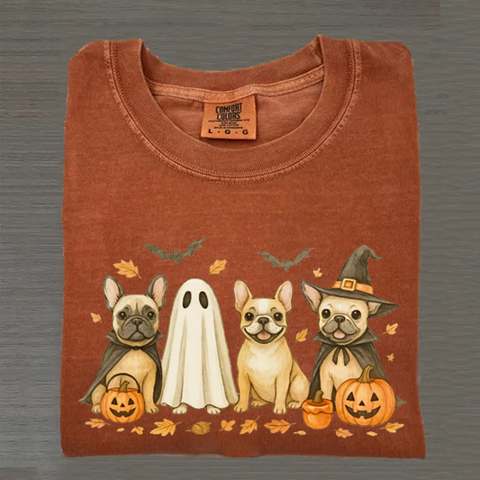 Sweat-shirt à capuche Halloween citrouille bouledogue français, cadeau d'Halloween pour les amoureux des animaux