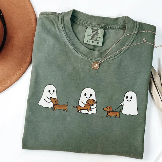 Sweat-shirt teckel fantôme d'Halloween, sweat à capuche saison effrayante, cadeau d'Halloween pour les amoureux des animaux