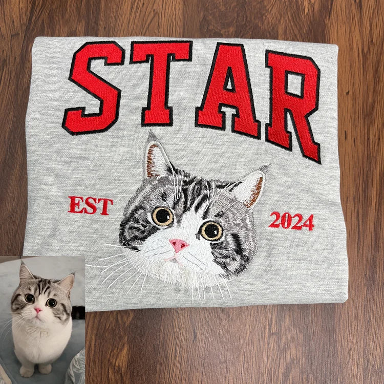 Sweat-shirt brodé personnalisé avec le visage et le nom de votre chien, cadeau souvenir pour les amoureux des animaux