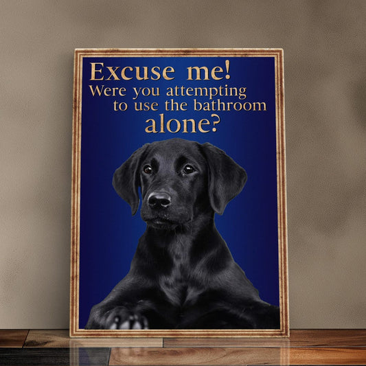 Custom Funny Dog Bathroom Sign Personalized Pet Portrait Gift for Dog Lovers