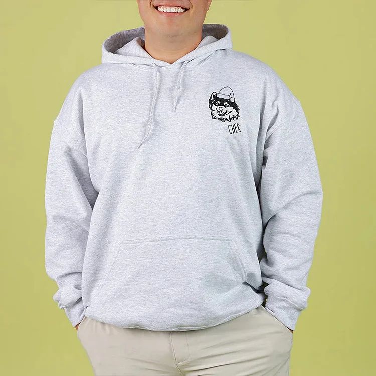 Custom Embroidered Pet Face with Santa Hat Hoodie Christmas Gift For Dog Cat Lovers