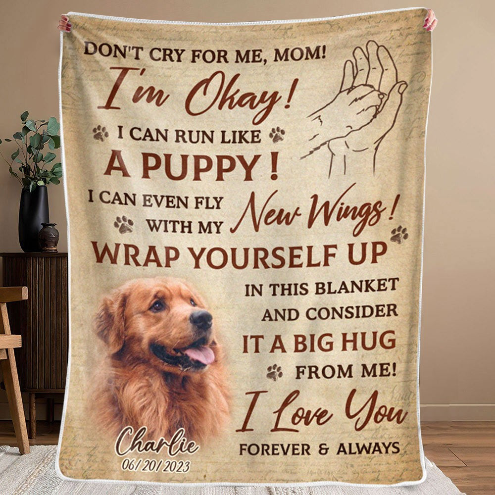 Personalized Dog Memorial Photo Blanket Sympathy Gift For Pet Lovers