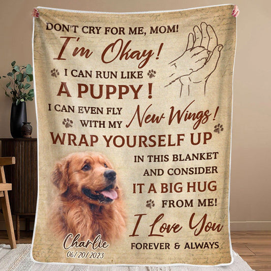 Personalized Dog Memorial Photo Blanket Sympathy Gift For Pet Lovers