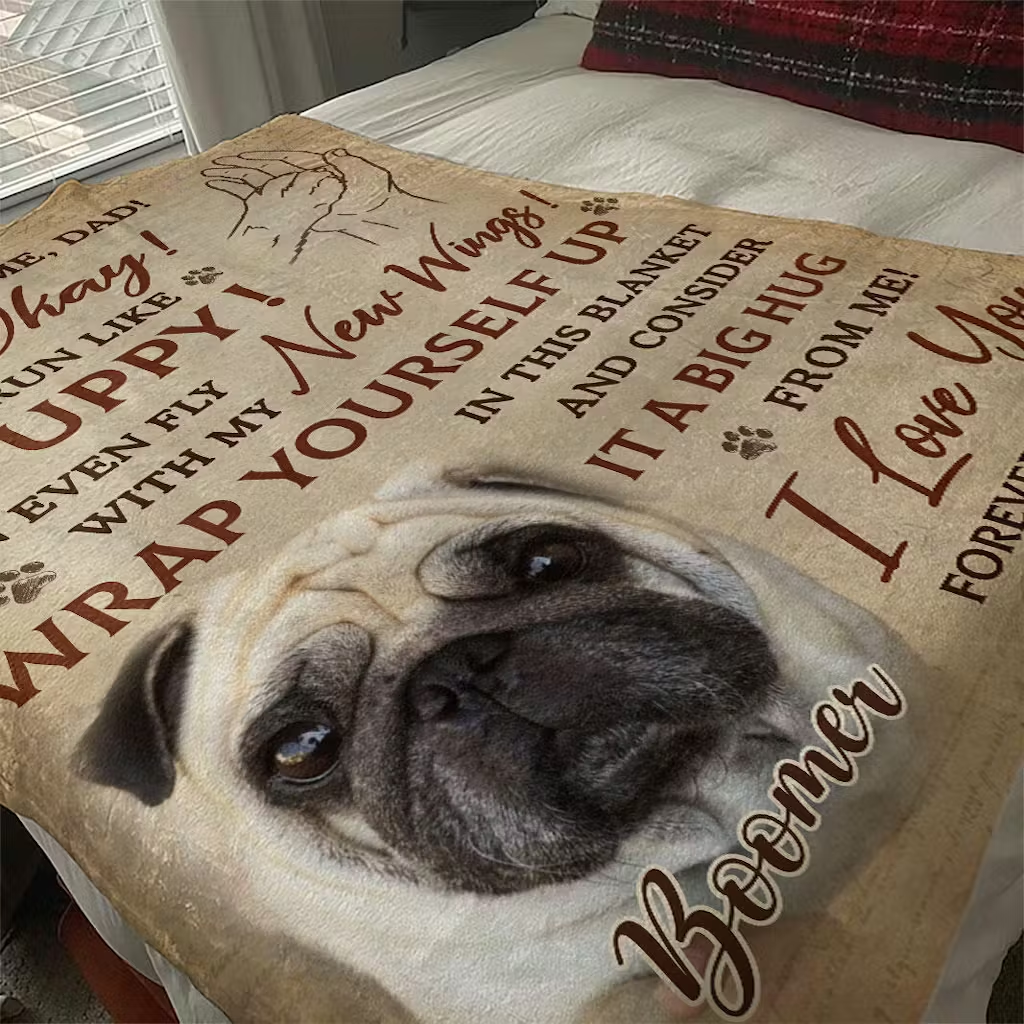 Personalized Dog Memorial Photo Blanket Sympathy Gift For Pet Lovers