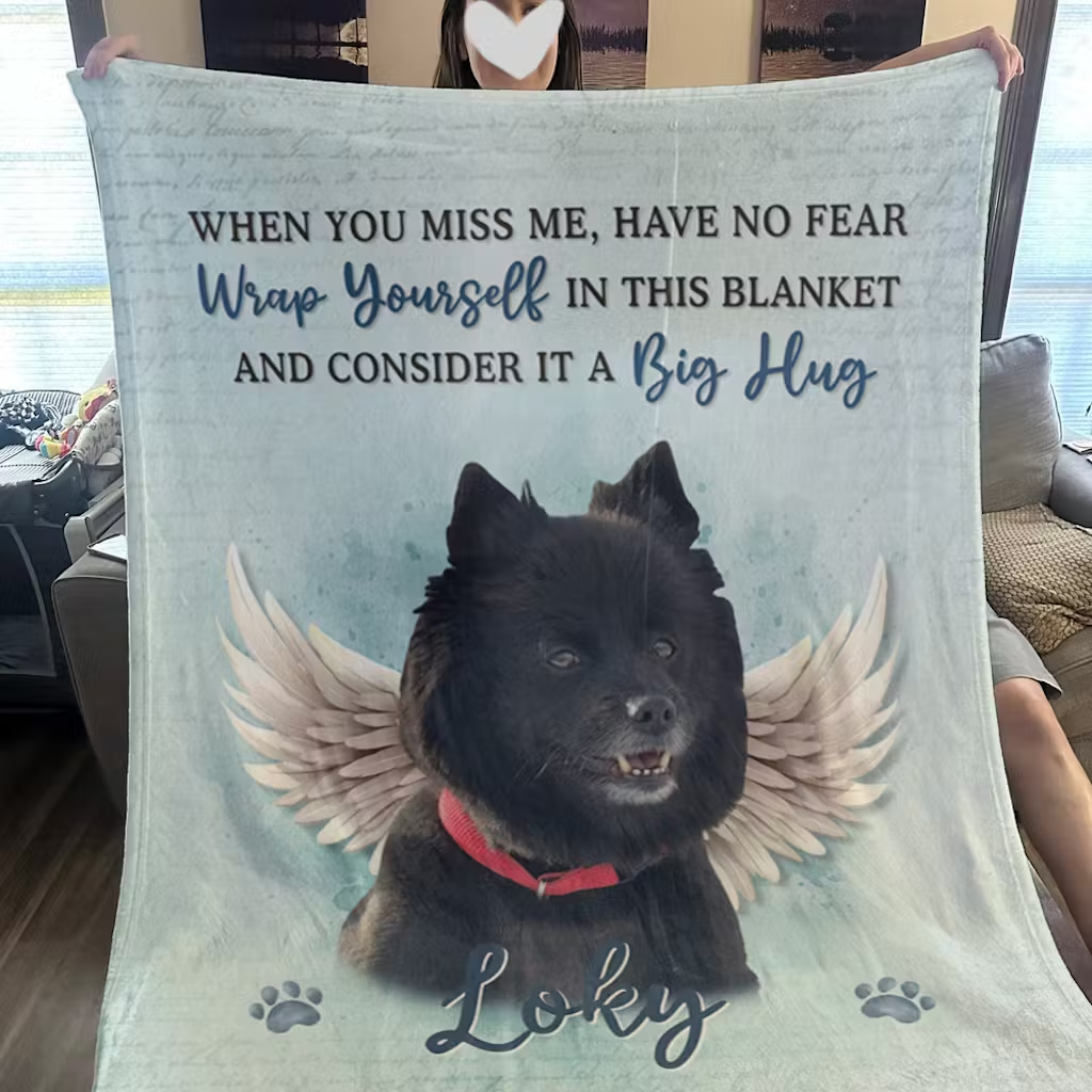 Personalisierte Hunde-Gedenkdecke mit Foto, Beileidsgeschenk für Tierliebhaber, Weihnachtsgeschenk für Hundeliebhaber