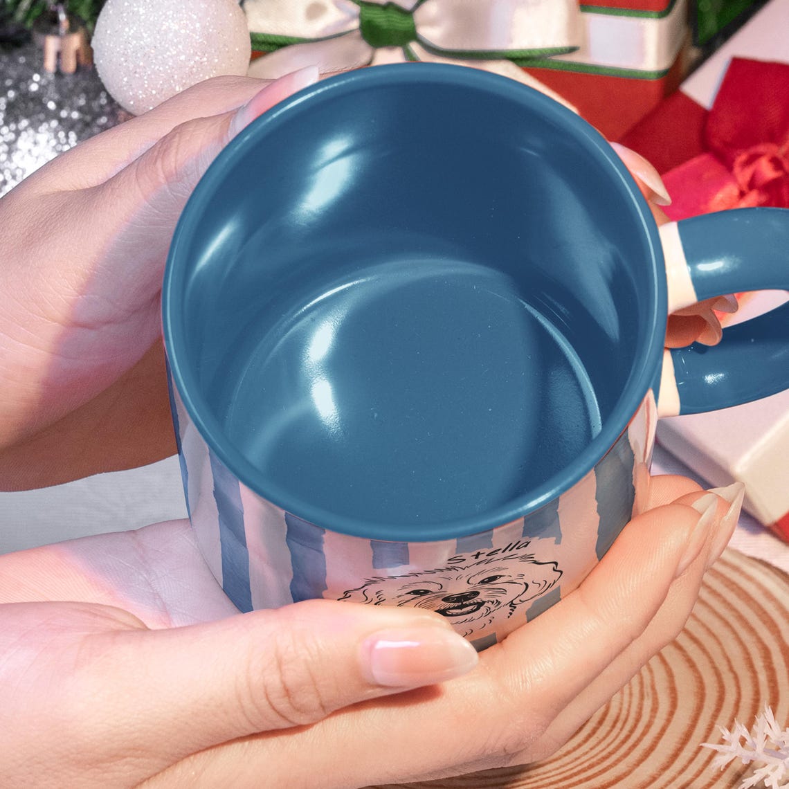 Personalisierte Haustier-Fototasse mit Hundegesicht und Namen, Geschenk für Hundeliebhaber