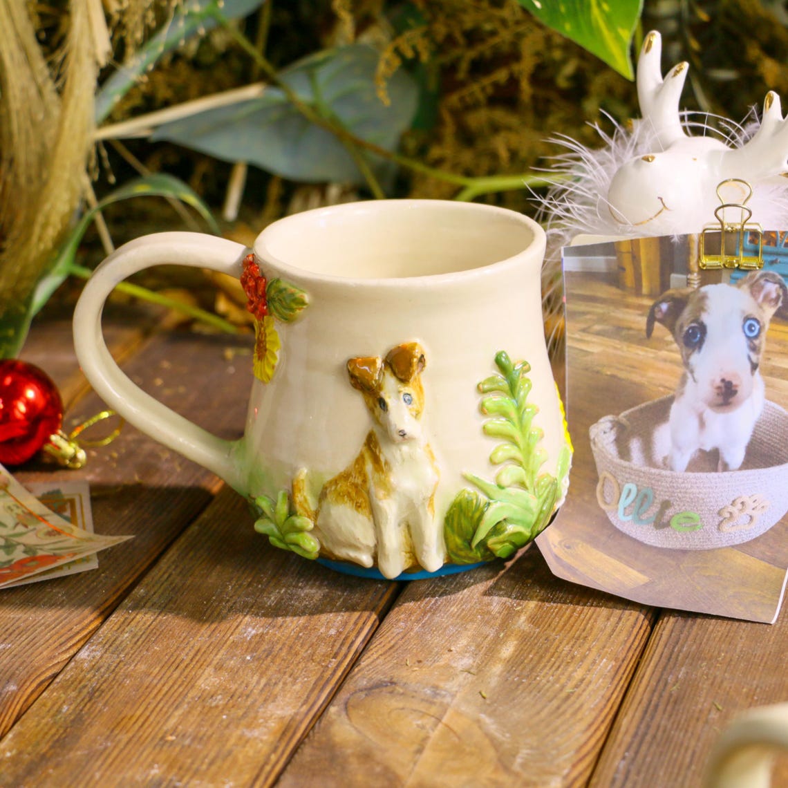 Personalisierte Haustier-Fototasse mit Hundegesicht und Namen, Geschenk für Hundeliebhaber