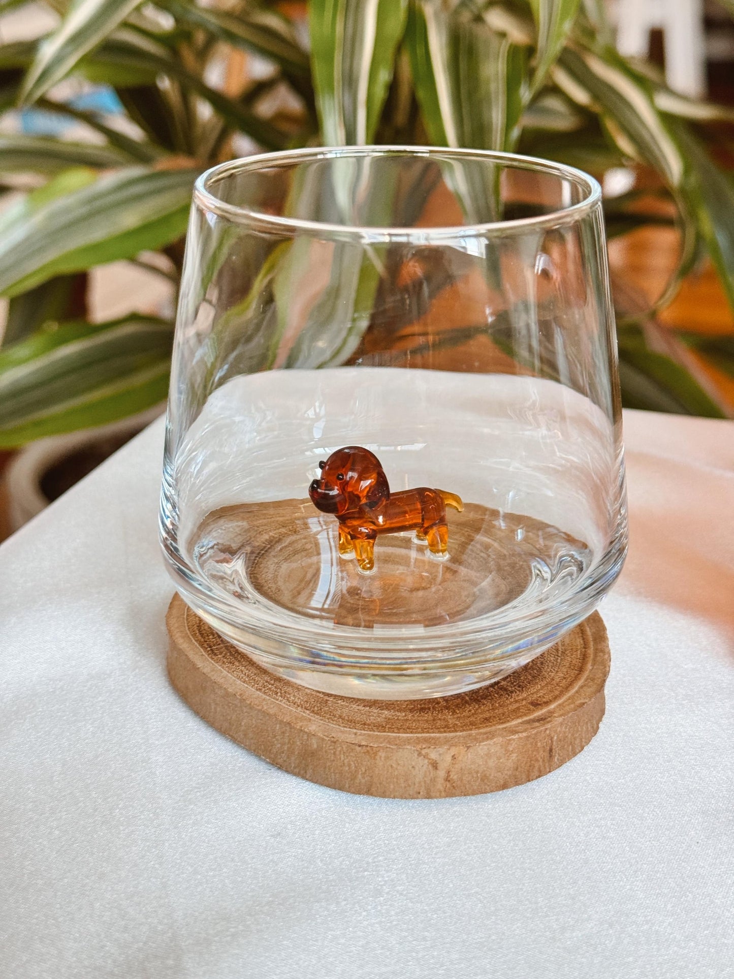 Handmade Dog Figurine Glass Cup 3D Dog Wine Glass Dog Lover Gift