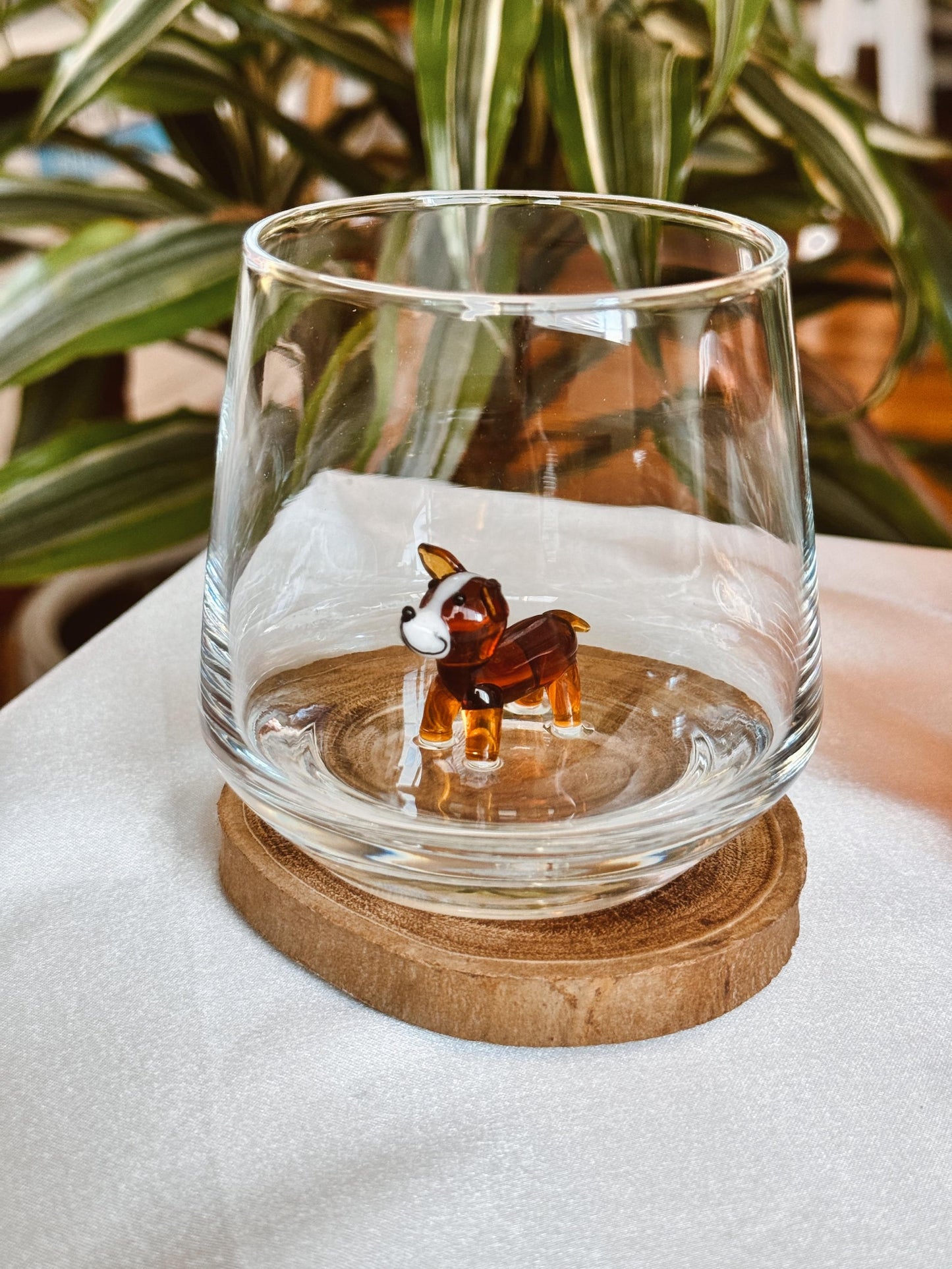 Handmade Dog Figurine Glass Cup 3D Dog Wine Glass Dog Lover Gift