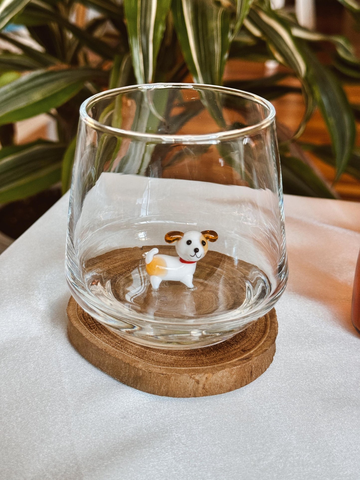 Handmade Cat Figurine Glass Cup 3D Cat Wine Glass Cat Lover Gift