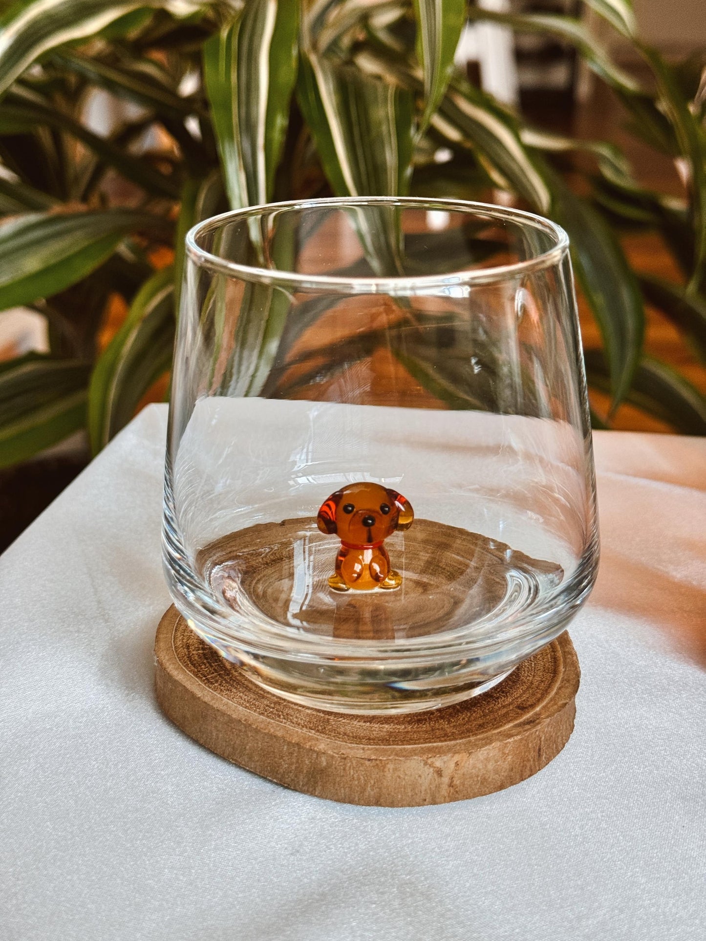 Handmade Dog Figurine Glass Cup 3D Dog Wine Glass Dog Lover Gift